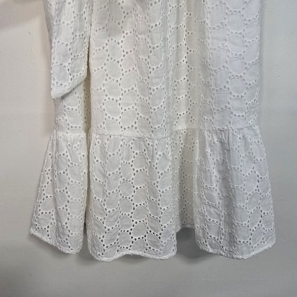 Draper James RSVP Eyelet Shirtdress tie waist Nautical picnic romantic white - Picture 5 of 8